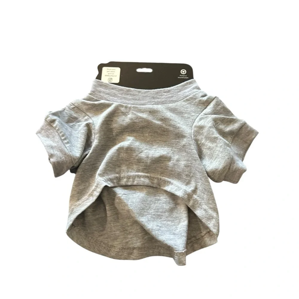 Gray Pet T-Shirt with Yellow Michigan Emblem